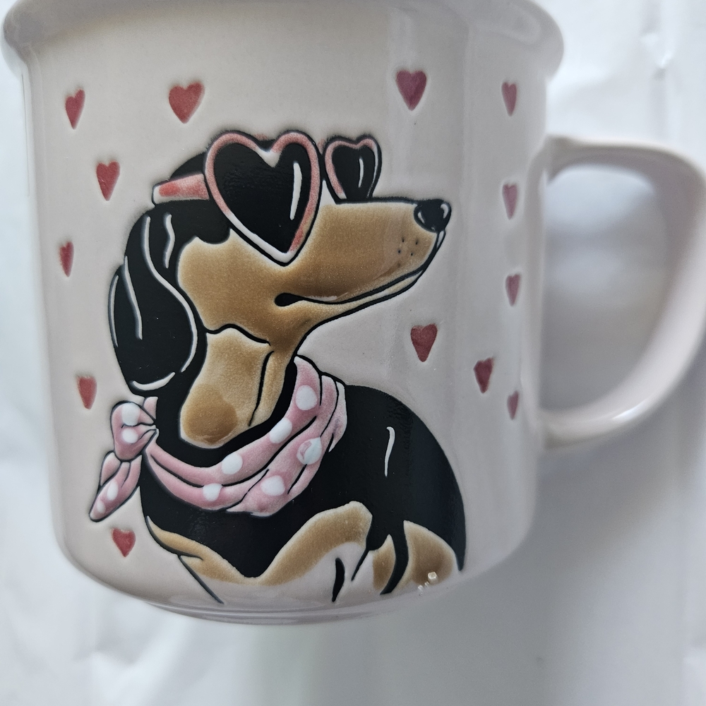 Cute Dog Mug with Heart Design
